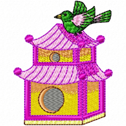 Bird Houses Embroidery Design 11 Bird Houses Embroidery Design 11